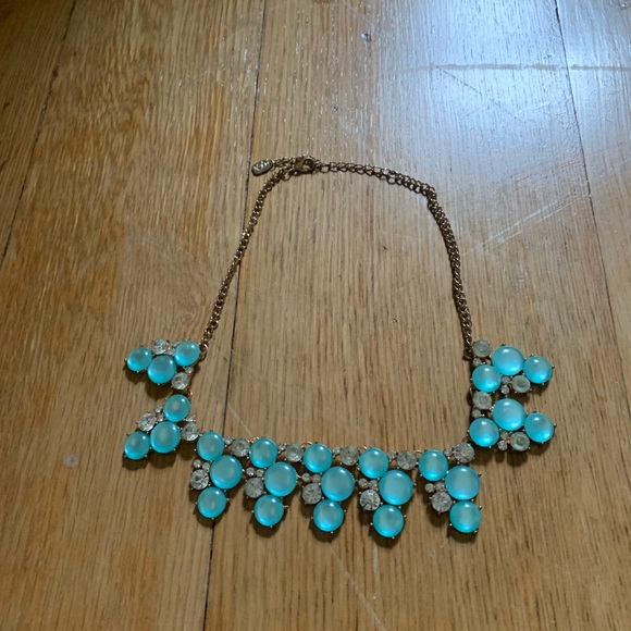 Blue and rhinestone beaded necklace - Picture 2 of 6